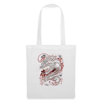 Vaporwave japanischer Drache - japanische Kunst - Stoffbeutel - Weiß - Vorne