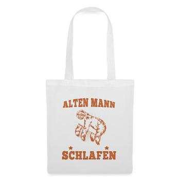 Faultier Alter Mann beim schlafen faul Faulenzer - Stoffbeutel - Weiß - Vorne