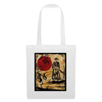 Samouraï Art Japonais Vintage Fighter Rétro - Sac en tissu - blanc - Devant