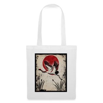 Grue Art Art Japonais Vintage Rétro - Sac en tissu - blanc - Devant