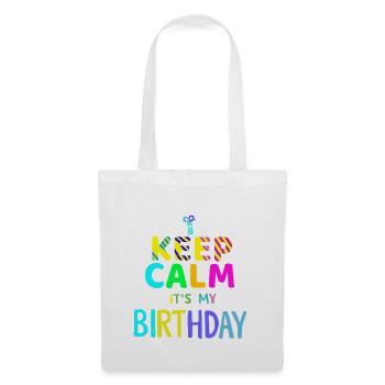 Fille Keep Calm c’est mon anniversaire fille anniversaires - Sac en tissu - blanc - Devant