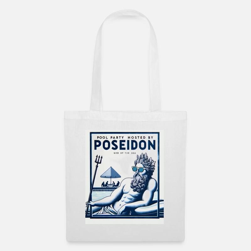 Poseidon's Poolparty - Stoffbeutel - Weiß