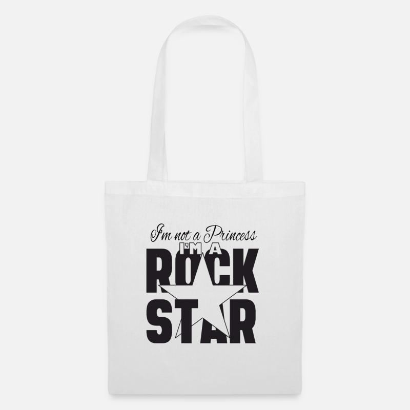 Ich bin keine Prinzessin Ich bin ein Rock Star - Stoffbeutel - Weiß
