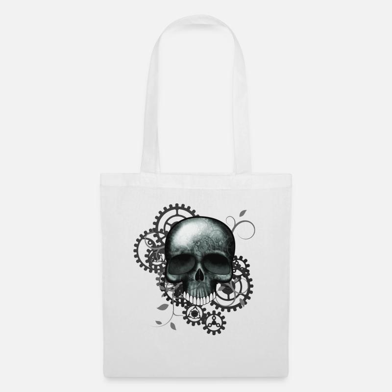 Steampunk Style Skull - Stoffbeutel - Weiß