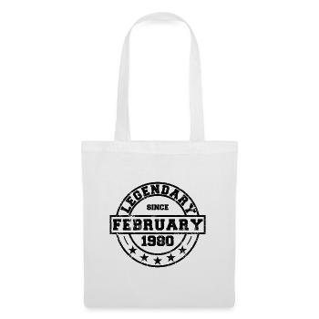 Legendary since February 1980 - Geburtstag - Stoffbeutel - Weiß - Vorne