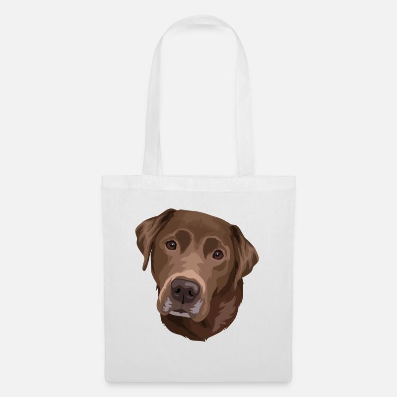 Labrador Braun Kopf - Stoffbeutel - Weiß