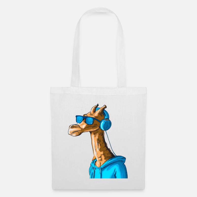 Giraffe DJ - Stoffbeutel - Weiß
