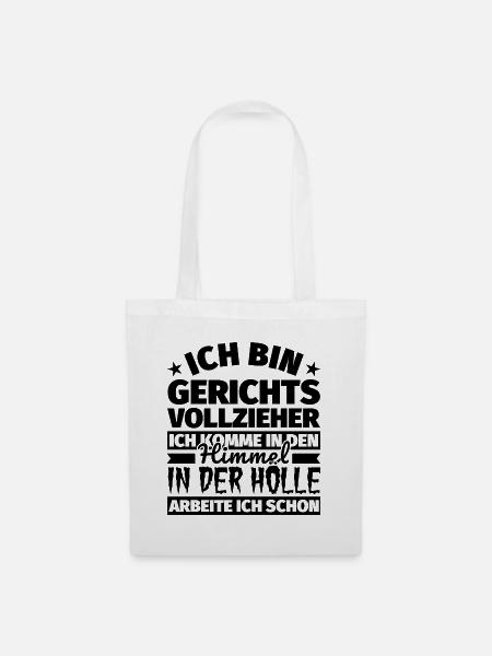 Gerichtsvollzieher Geschenk lustig Himmel Hölle - Stoffbeutel - Weiß