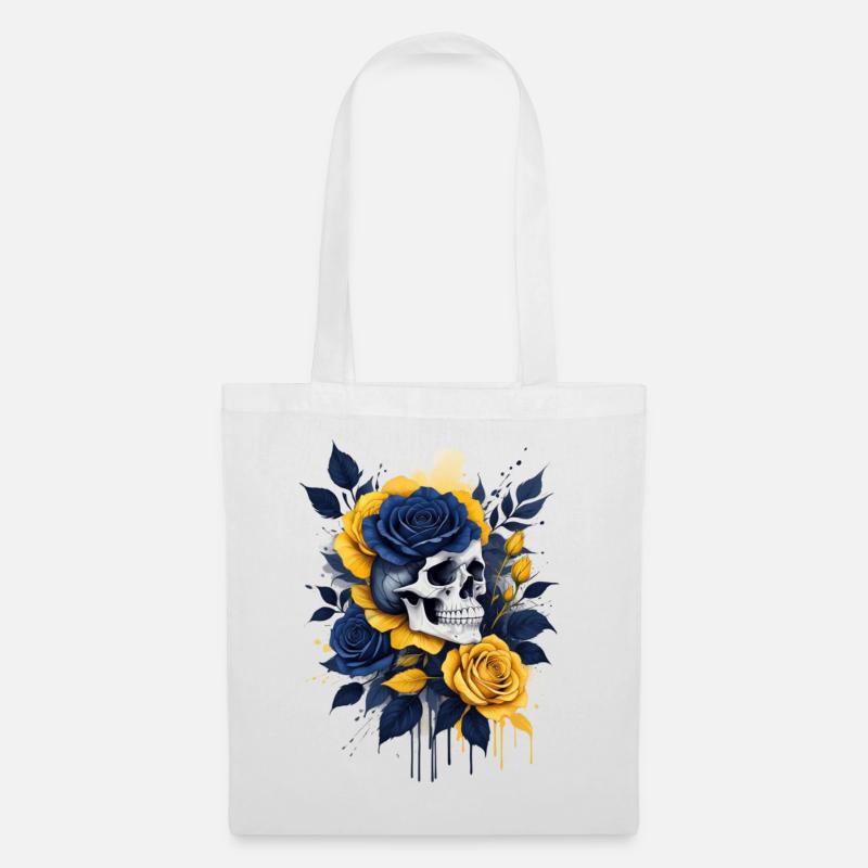 Flora Skull - Stoffbeutel - Weiß