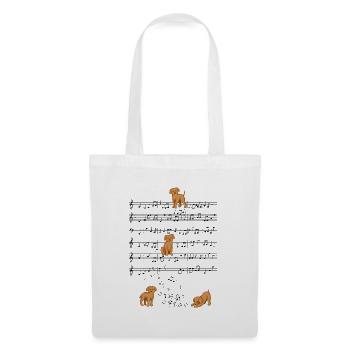 Toy Poodle Dwarf Poodle Dog Music Sheet Music Gift - Tote Bag - white - Front