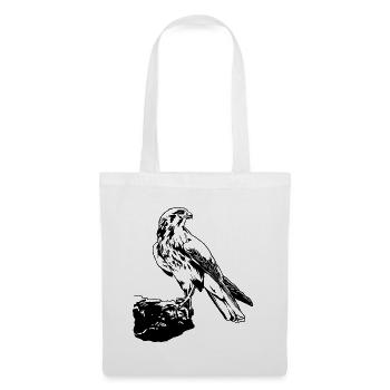 Falke Vogel sitzt auf Baum Cool Vogel Liebhaber Geschenk - Stoffbeutel - Weiß - Vorne