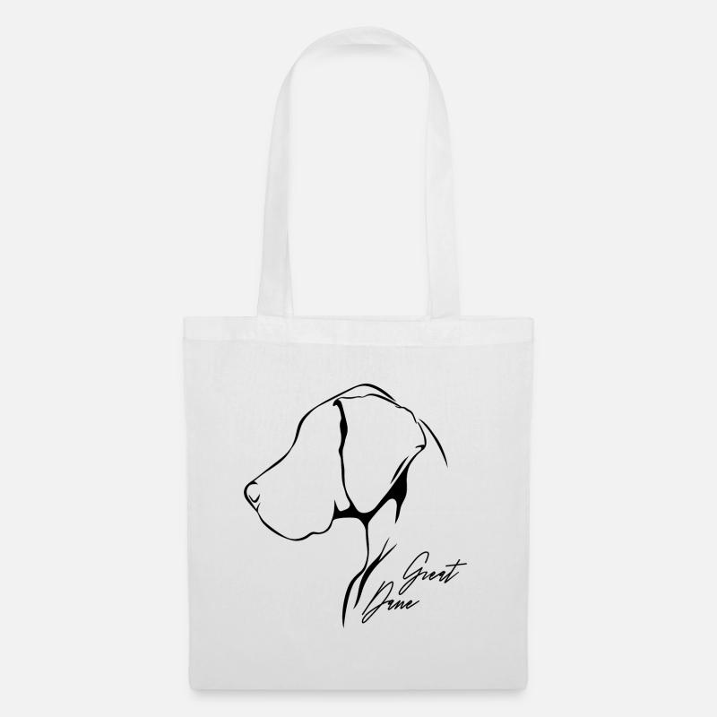 GREAT DANE Profil Hunde Hund Wilsigns - Stoffbeutel - Weiß