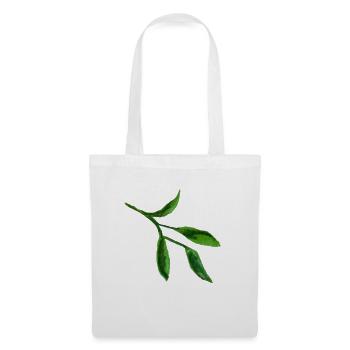 feuille - Sac en tissu - blanc - Devant