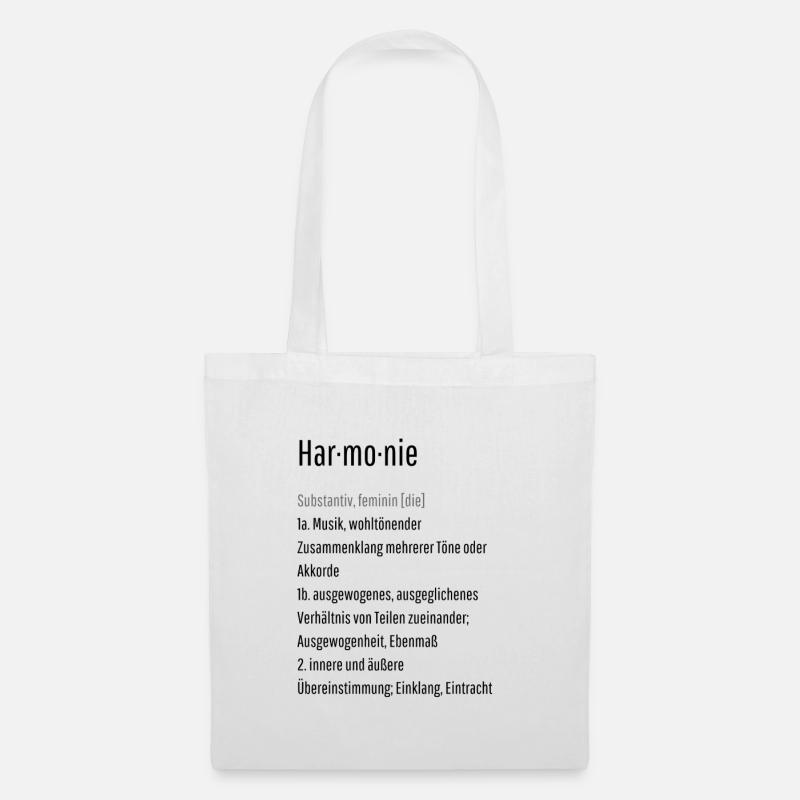 Harmonie - Definition - Stoffbeutel - Weiß