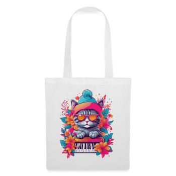 Cute Cat with Piano - Tote Bag - white - Front