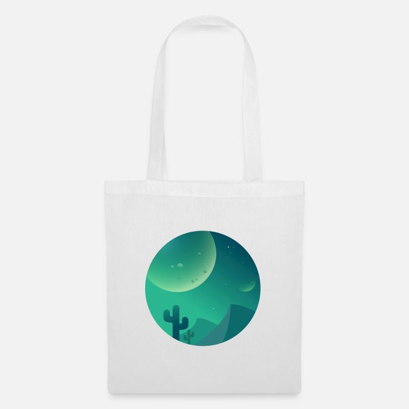 Night desert with cactus - Tote Bag - white