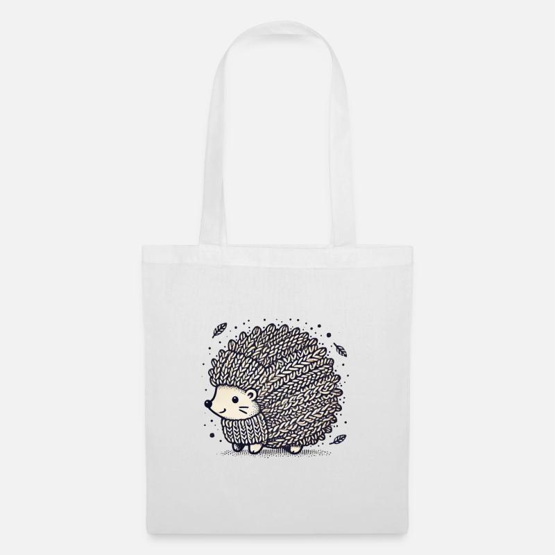 Strick Igel - Stoffbeutel - Weiß