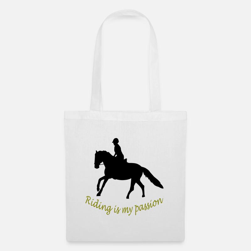 Reiter mit Pferd - Stoffbeutel - Weiß