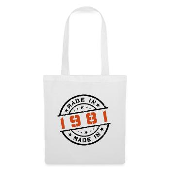 Année de naissance Anniversaire Né en - Fabriqué en 1981 - Sac en tissu - blanc - Devant