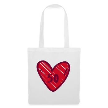 Cute heart red 50 years 50th birthday - Tote Bag - white - Front