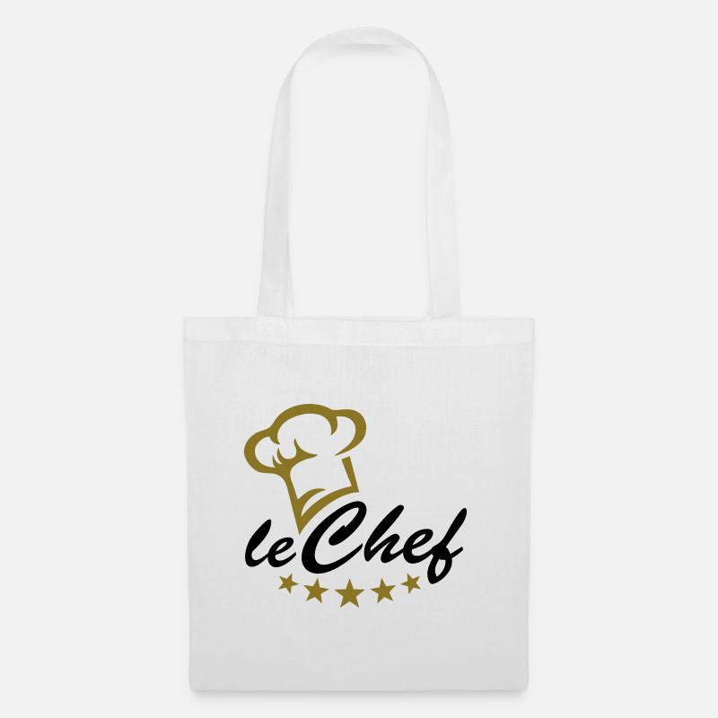 5 Sterne, le Chef, Koch, Küche, Restaurant, Hotel - Stoffbeutel - Weiß
