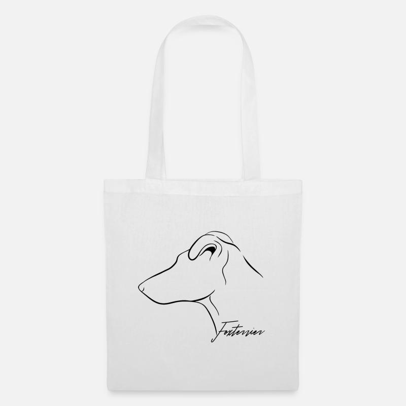 FOXTERRIER Kurzhaar Profil Wilsigns Hunde Hund - Stoffbeutel - Weiß