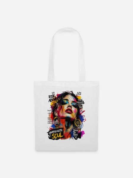 Abstrakte Kunst Frau - Stoffbeutel - Weiß