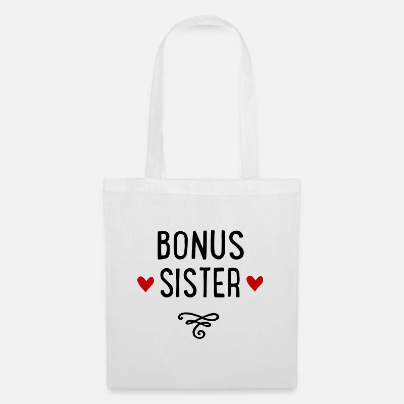 Bonus Schwester - Stoffbeutel - Weiß