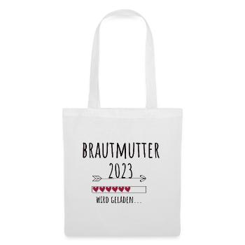 Brautmutter 2023 Ankündigung Hochzeit Verlobung - Stoffbeutel - Weiß - Vorne