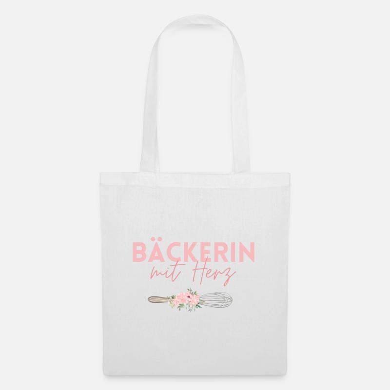 Bäckerin mit Herz! - Stoffbeutel - Weiß