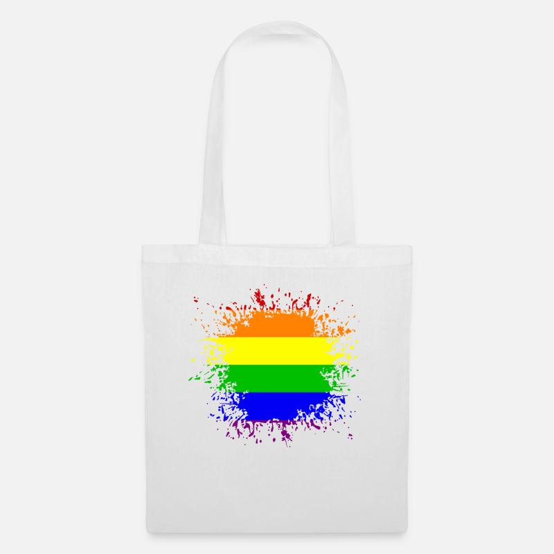 LGBT Rainbow Splash - Stoffbeutel - Weiß