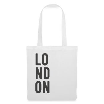 London Schriftzug London Londoner Spruch - Stoffbeutel - Weiß - Vorne
