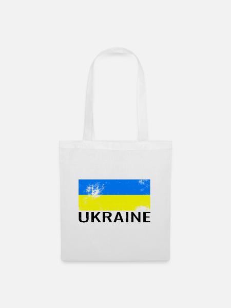 Ukraine used - Stoffbeutel - Weiß