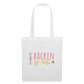 Backen ist Liebe! - Stoffbeutel - Weiß - Vorne