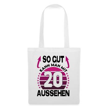 Geburtstag 20 Jahre So gut aussehen Retro Vintage - Stoffbeutel - Weiß - Vorne