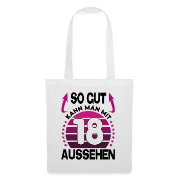 Geburtstag 18 Jahre So gut aussehen Retro Vintage - Stoffbeutel - Weiß - Vorne