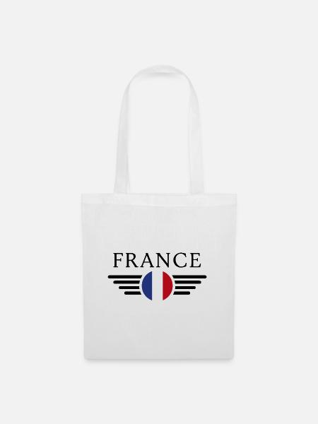 Frankreich Stil T-Shirt - Stoffbeutel - Weiß