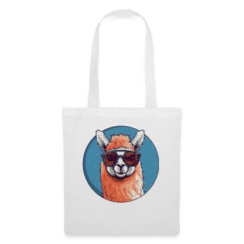 Alpaka Lama Sonnenbrille - Stoffbeutel - Weiß - Vorne