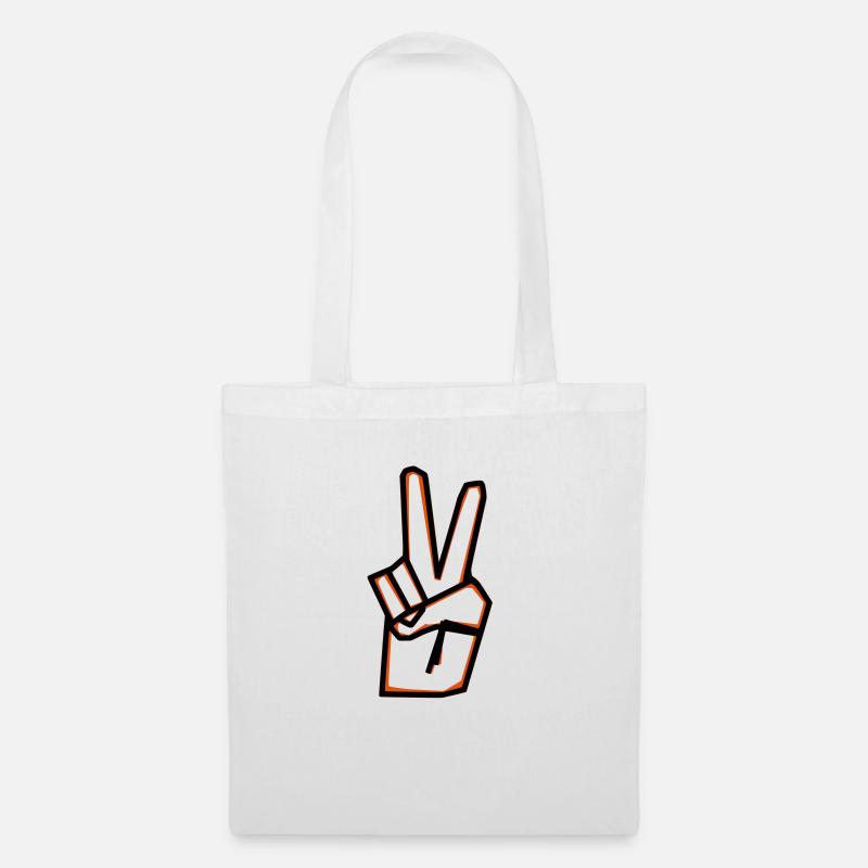 Peace Sign - Stoffbeutel - Weiß