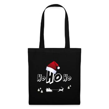 Noël Noël moche Ho ho chapeau rouge - Sac en tissu - noir - Devant