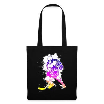 hockey rainbow spatter hockey player tor cool - Tote Bag - black - Front