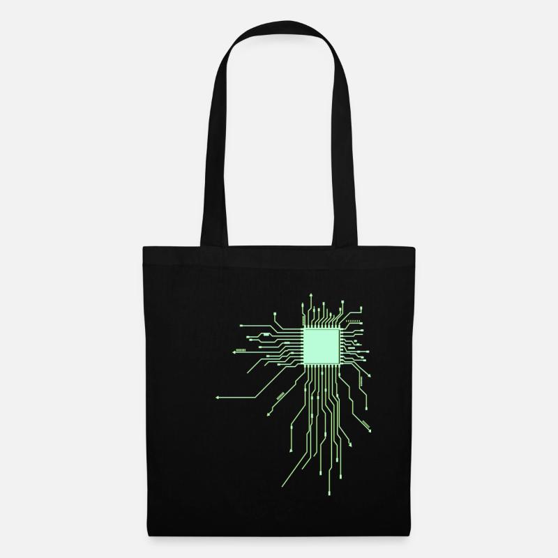 platine core cpu computer nerd pc geek cyborg heart - Tote Bag - black