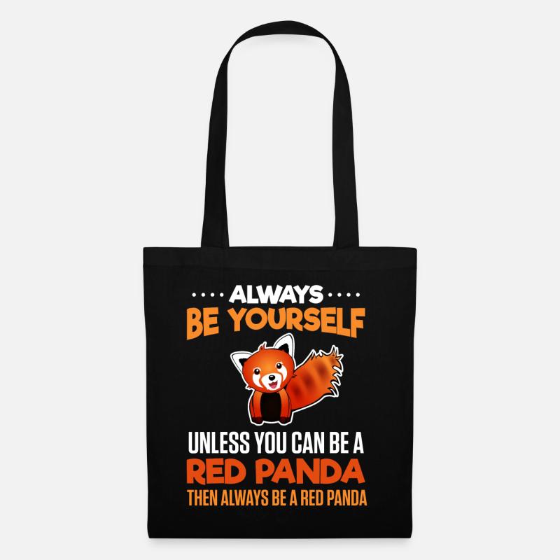Always be yourself - Red Panda - Tote Bag - black