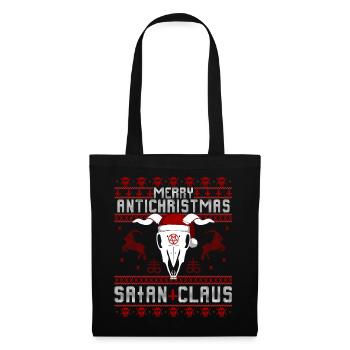 Merry Antichristmas - Satan Claus Ugly Sweater - Tote Bag - black - Front