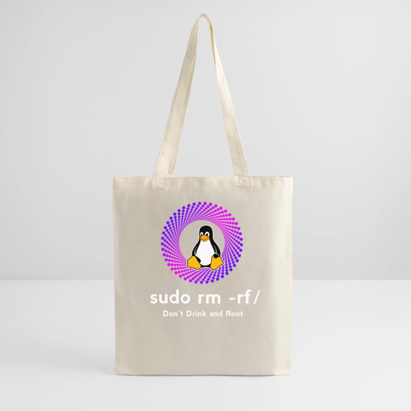 Computer Sys admin Pinguin Nerd pc sudo rm -rf cod Stoffbeutel