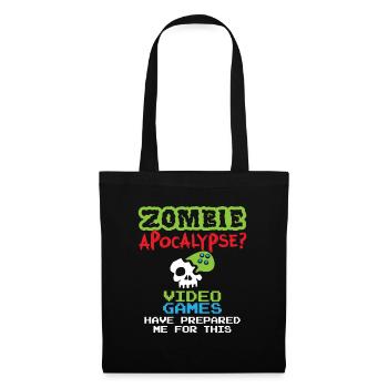 Gamer Zombies Videospieler Controller Geschenk - Stoffbeutel - Schwarz - Vorne