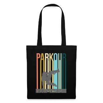 Parkour Retro - Stoffbeutel - Schwarz - Vorne
