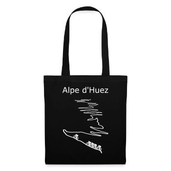 Motif de randonnée à l’Alpe d’Huez avec panorama de montagnes - Sac en tissu - noir - Devant