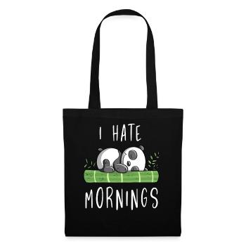 Je déteste les matins - Bamboo Panda Bear - Comic - Sac en tissu - noir - Devant