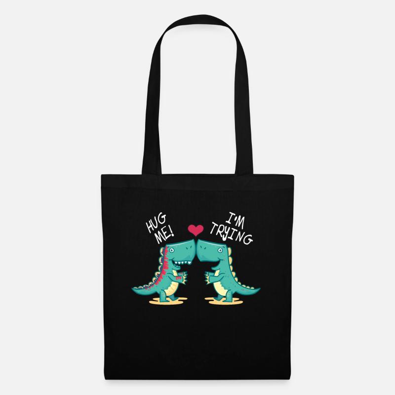Dino Hug - Stoffbeutel - Schwarz